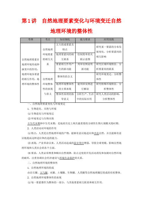 高考地理3章自然地理环境的整体性与差异性自然地理要素变化与环境变迁自然地理环境的整体性