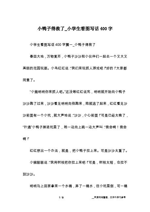 小鸭子得救了_小学生看图写话400字