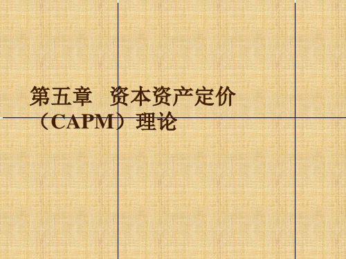 资本资产定价(CAPM)理论学习课件PPT