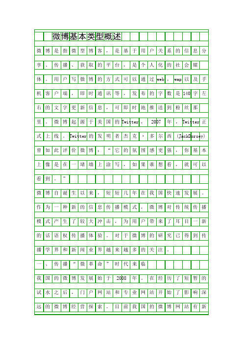 微博基本类型概述精品资料