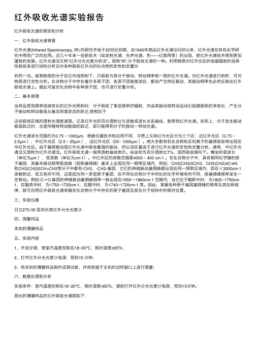 红外吸收光谱实验报告