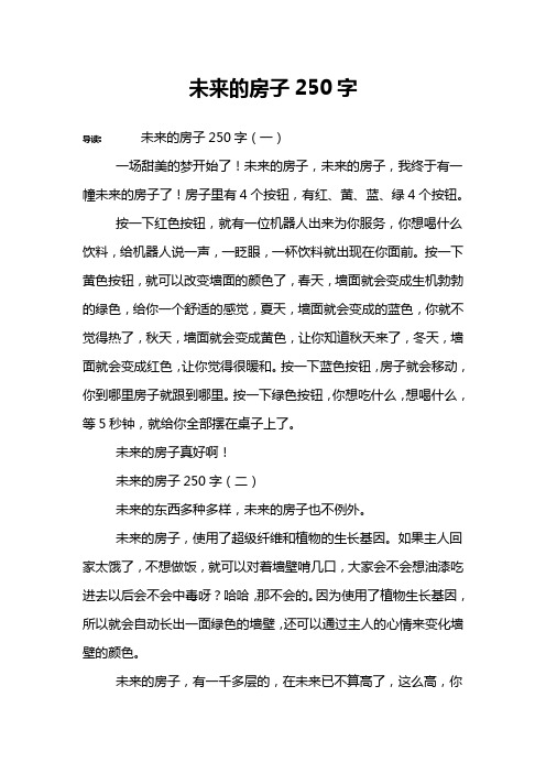 未来的房子250字