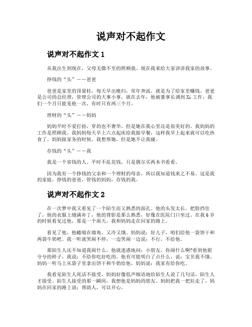 说声对不起作文