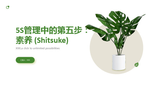 5S管理中的第五步：素养 (Shitsuke)