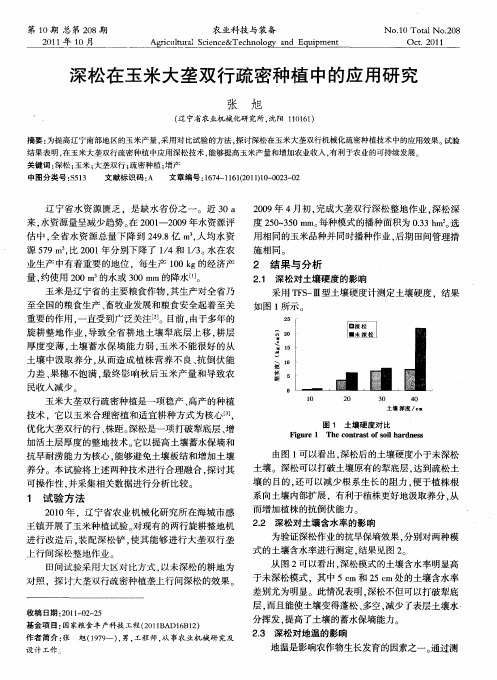 深松在玉米大垄双行疏密种植中的应用研究