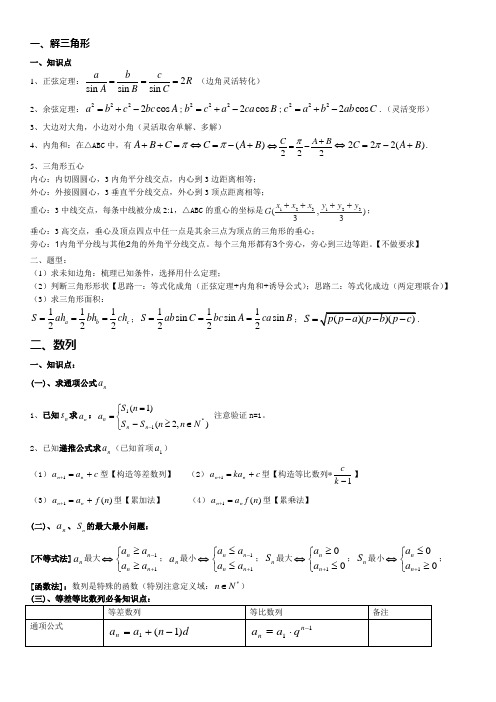 数学必修解三角形数列不等式