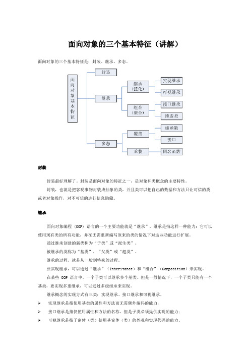 面向对象的三个基本特征和概念