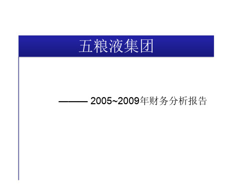 五粮液财务报表分析2005-2009