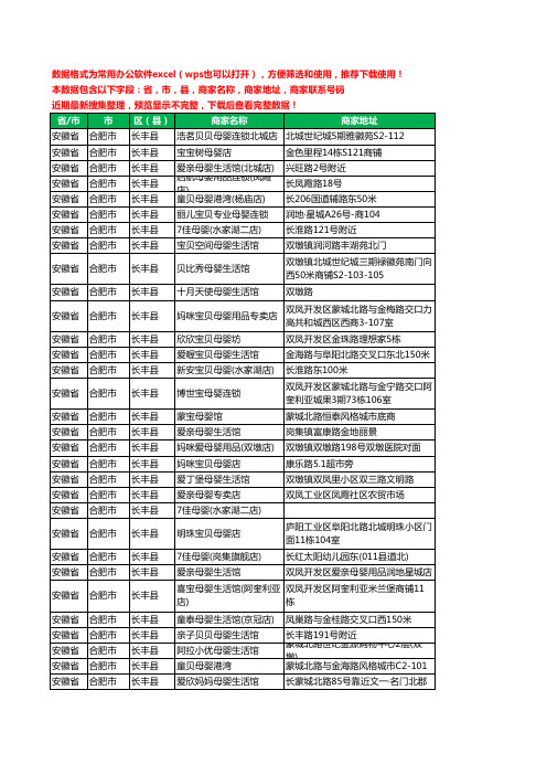 2020新版安徽省合肥市长丰县月子服务工商企业公司商家名录名单黄页联系号码地址大全90家