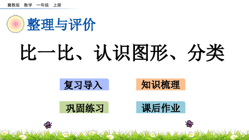 冀教版一年级上册数学总复习3 比一比、认识图形、分类课件