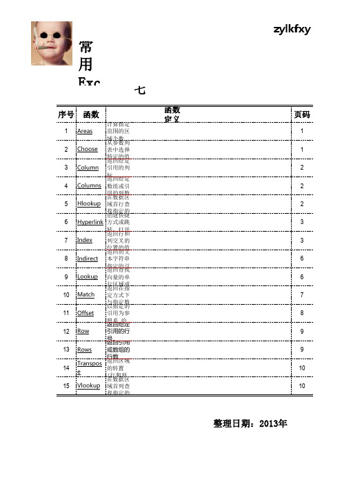 常用EXCEL函数详解及实例-查找与引用函数