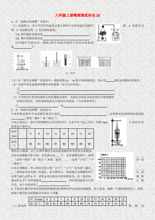 省盐城市八年级物理上学期培优作业20(无答案)苏科版