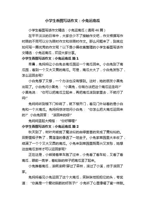 小学生看图写话作文精选:小兔运南瓜(通用46篇)