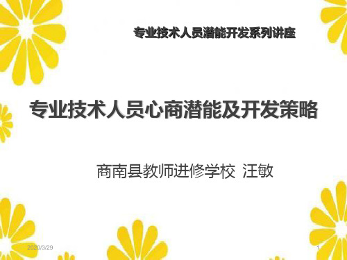 专业技术人员心商潜能及开发策略PPT课件