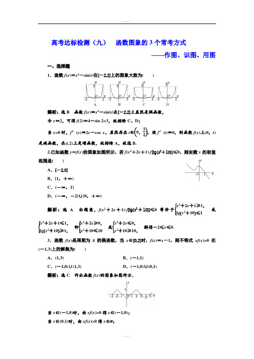 2019年最新高考数学(理科)一轮复习达标检测(九)  函数图象的3个常考方式——作图、识图、用图