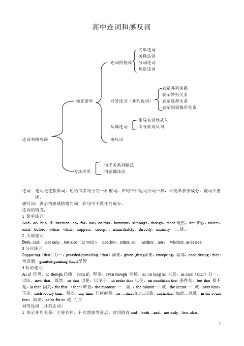 高中连词和感叹词