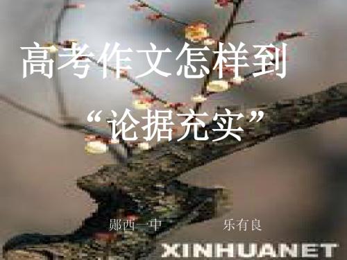 《高考作文怎样做到“论据充实”》王焕胜2010级上课用