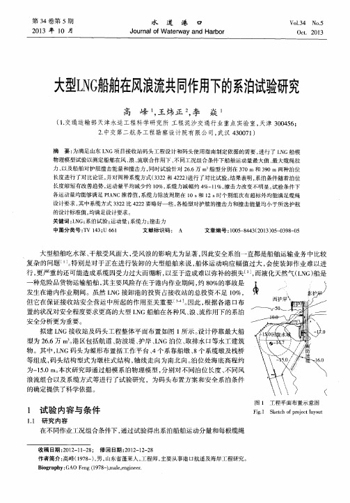 大型LNG船旁自在风浪流共同作用下的系泊试验研究