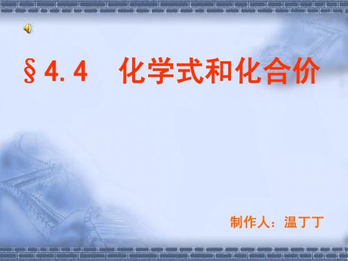 4.4化学式和化合价