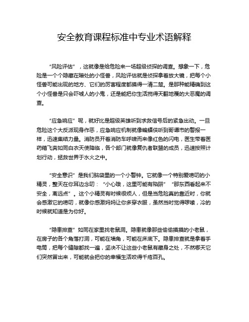 安全教育课程标准中专业术语解释