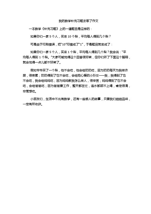 我的数学补充习题去哪了作文