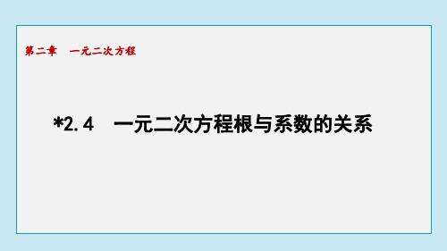 2.4 一元二次方程根与系数的关系 课件 2024-2025学年湘教版数学九年级上册