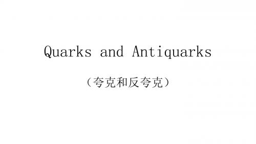 Quarks and Antiquarks