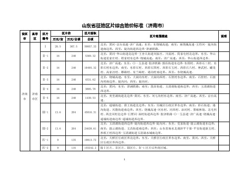 01-山东省征地区片综合地价标准(济南市)