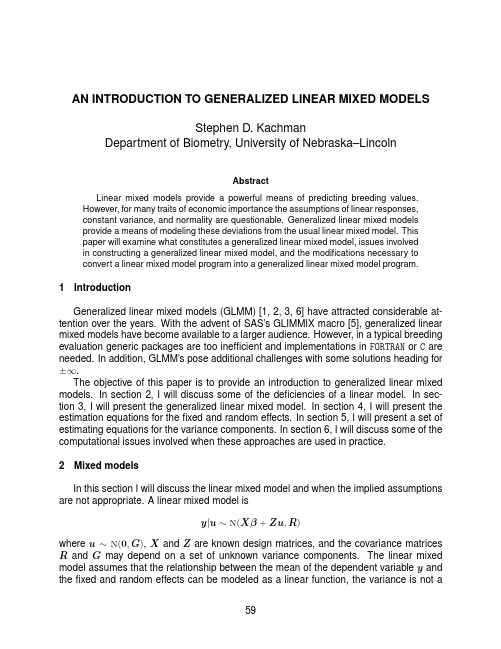 An Introduction to Generalized Linear Model