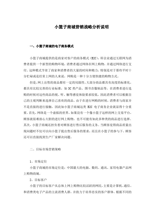 小篮子商城营销战略分析说明