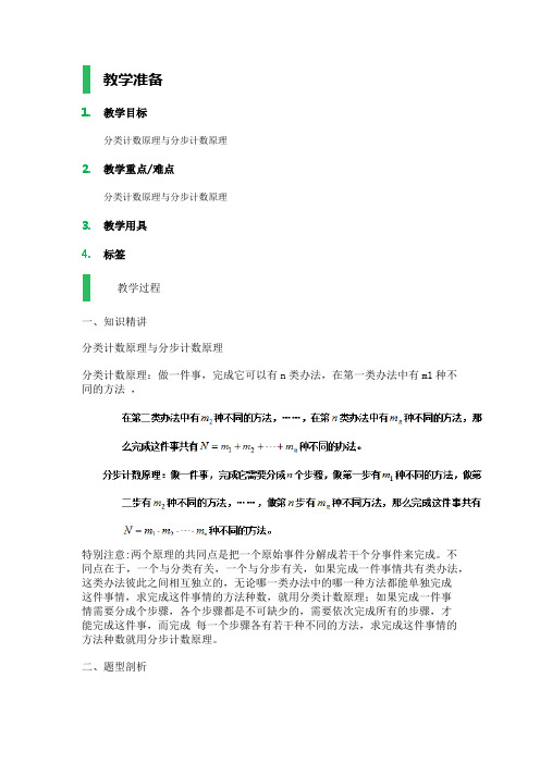 高中数学人教A版选修2-3教案-1.1 分类加法计数原理与分步乘法计数原理_教学设计_教案