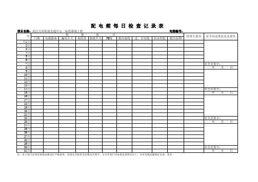 电箱每日巡查记录表