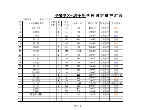 学校固定资产(样表)