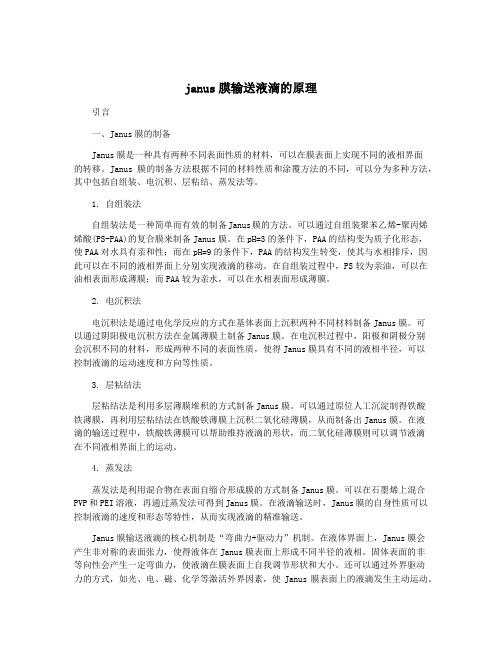 janus膜输送液滴的原理