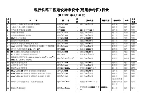 现行铁路工程建设标准设计(通用参考图)