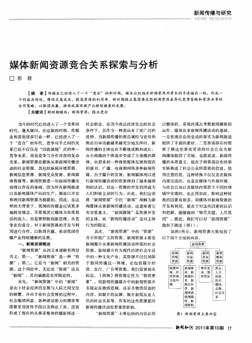 媒体新闻资源竞合关系探索与分析