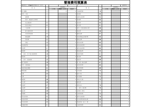 2018年预算模板。