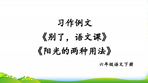 部编版六年级语文下册习作例文：《别了,语文课》《阳光的两种用法》-优质课件