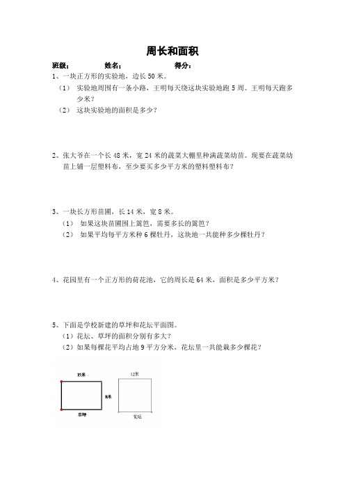 周长和面积的比较