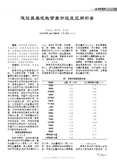 浅谈黑果花楸营养功效及应用前景