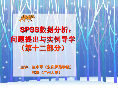 SPSS数据分析问题提出与实例导学 第12章 信度检验α系数和重测信度.ppt