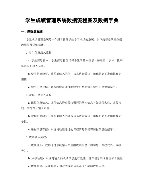 学生成绩管理系统数据流程图及数据字典