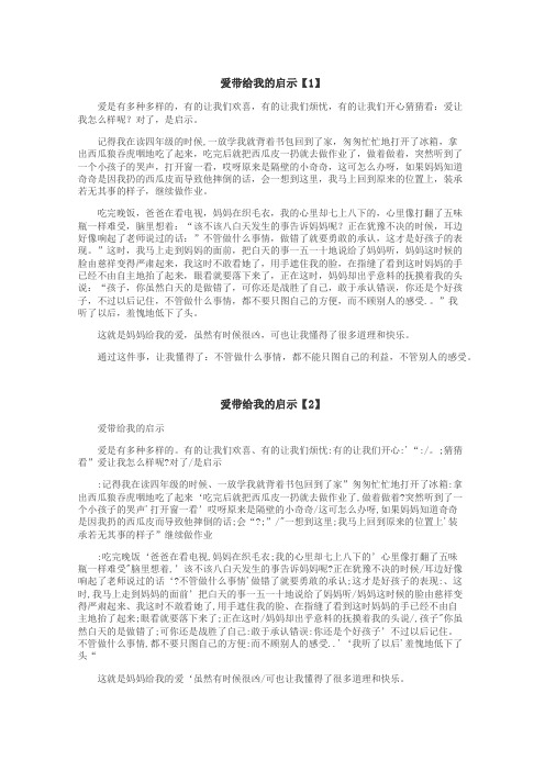 爱带给我的启示作文
