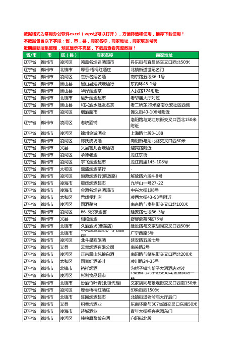 2020新版辽宁省锦州市烟酒工商企业公司商家名录名单黄页联系电话号码地址大全650家