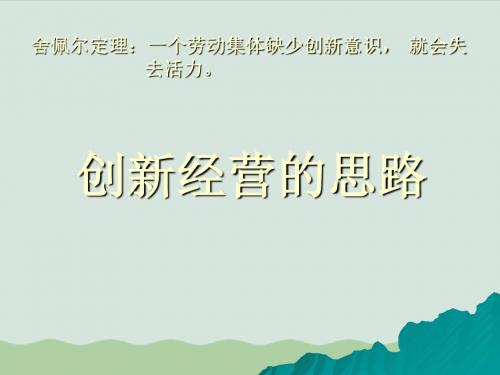 创新经营的思路讲义(PPT 28页)