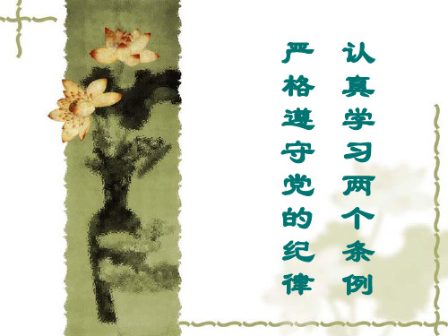 认真学习两个《条例》课件 PPT