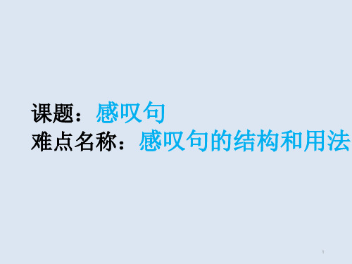 人教版九年级英语复习课   感叹句的结构和用法