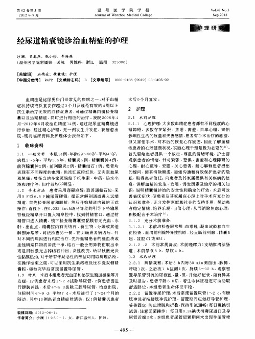 经尿道精囊镜诊治血精症的护理