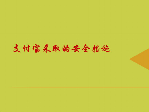 【精选】支付宝安全措施PPT资料