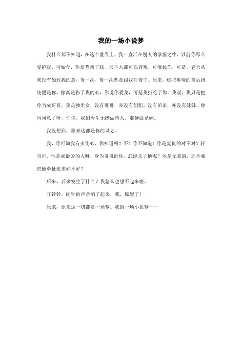 我的一场小说梦_初中初一作文350字